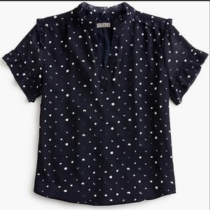 J.Crew NWOT Point Sur short-sleeve ruffle top MED